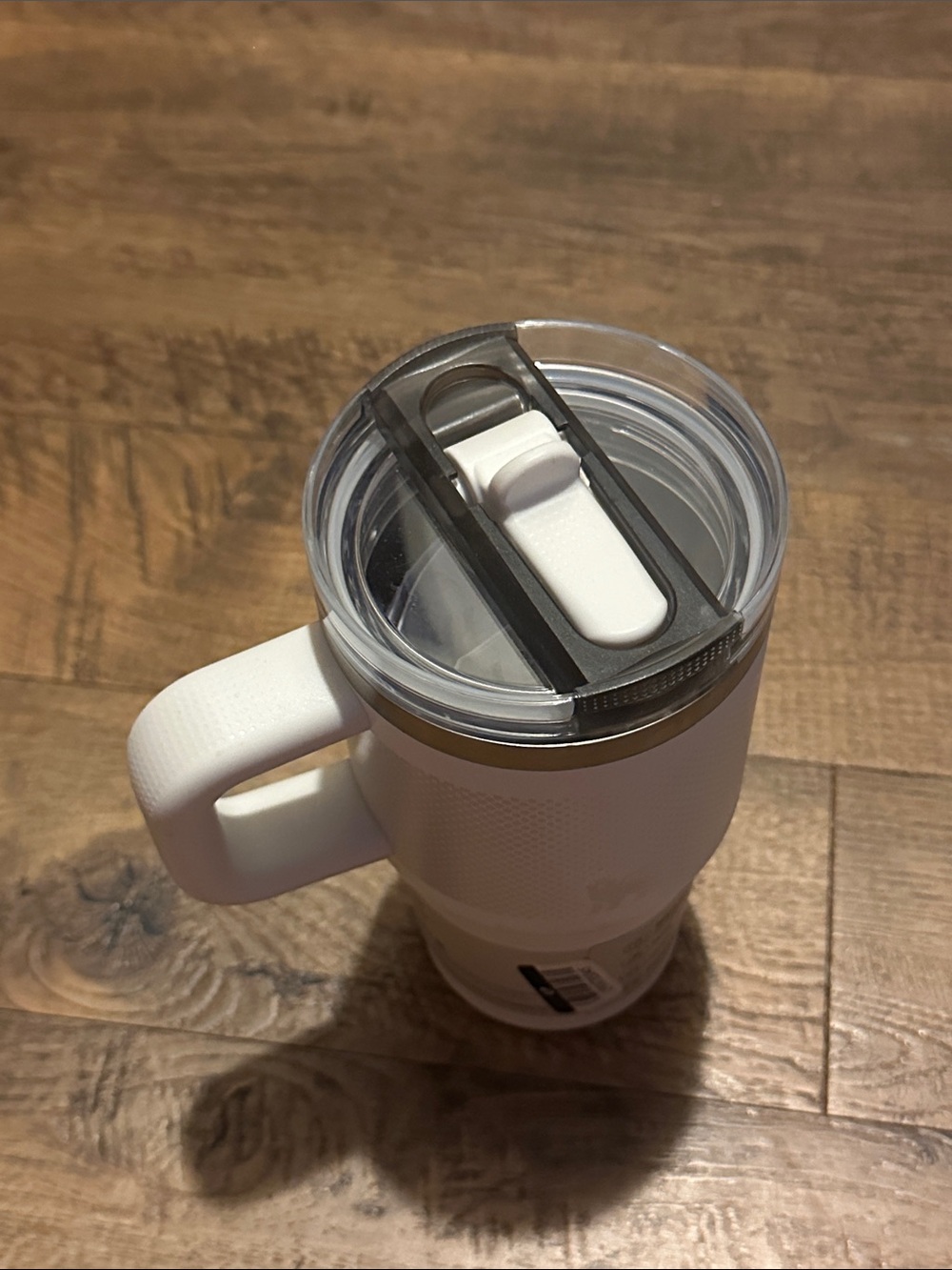Stanley White Travel Tumbler with Handle and Clear Lid/Flip Top 20 oz - Picture 3 of 3